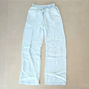 Zara hellblaue Freizeithose hoher Bund weites Bein Größe XS - Bild 1 von 4