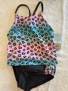 Girl’s Cat & Jack Two Piece Swimsuit Bathing Suit Size Small (6/7) NWT - Picture 1 of 8