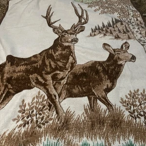 "Manta Buck hecha en Alemania Biederlack de colección con ciervo caza reversible 54 x 70""" - Imagen 1 de 6