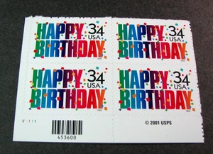 US Stamp Plate Block Scott# 3558 Happy Birthday MNH 2002 H378 - Picture 1 of 1