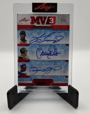 Ken Griffey Jr / Larry Walker / Sammy Sosa 2023 Leaf Superlative MV3 #MV3-4 /5 R - Image 1 of 2