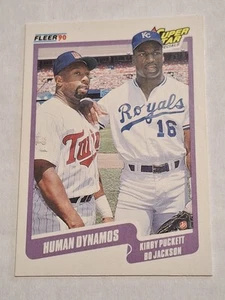 1990 BO JACKSON KIRBY PUCKETT FLEER SUPERSTARS BASEBALL CARD #635 TWINS ROYALS - Picture 1 of 2