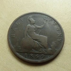 Victoria Half-Penny 1869 Collectable Grade Clear Date (myrefn764) - Picture 1 of 4