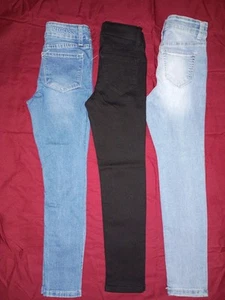 Lot of 3 Girls Jeans Pants Size 7 skinny style blue/black/jean - Picture 1 of 8