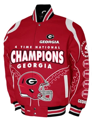 Georgia Bulldogs Franchise Club Commemorative Twill Jacket - Red - Image 1 of 3