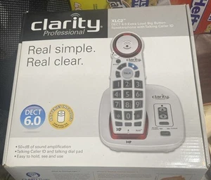 Clarity Pro XLC3.4 Bardzo głośny duży przycisk Telefon bezprzewodowy Nowy Doskonały Clean Con - Zdjęcie 1 z 11