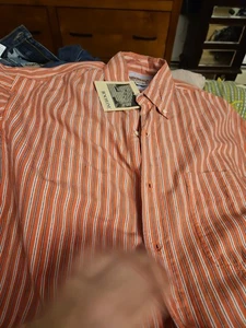 Vintage Neu Mit Etikett Benchline Damen M Knopfleiste Gestreift Rosa T2 - Bild 1 von 7