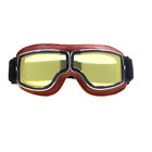 Vintage Leather Motorcycle Goggles Windproof Motocross Cruiser Glasses Eyewear
