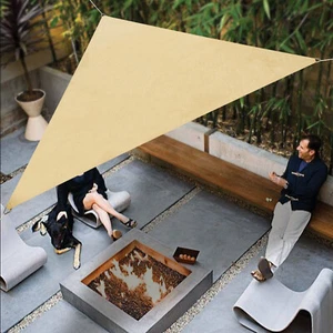 Triangle Sun Shade Sail Canopy Outdoor Backyard Deck Hanging UV Block Sunshade - Picture 1 of 15
