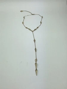 Marlyn Schiff Necklace Hanging Lariat Gold Tone Geometric Triangular Designs - Picture 1 of 8