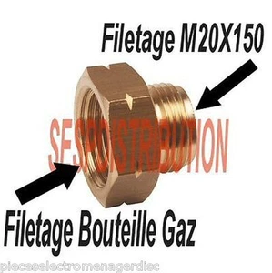 Raccord gaz filetage Femelle bouteille Mâle 20 x150 - Foto 1 di 1