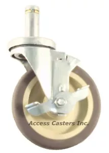 5DRPPB 5" x 1-1/4" Wire Post Stem Caster for Metro Shelves With Brake - Picture 1 of 1