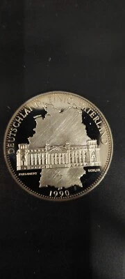 Münze Deutschland 1990 einig Vaterland zur Wiedervereinigung - Bild 1 von 4