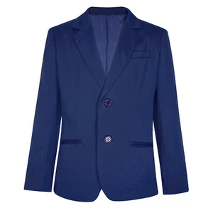 Kids Boys Blazer Coat One-Button Formal Evening Party Gentleman Suit Jacket - Picture 1 of 42