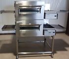 Used Lincoln Impinger 1116 Double Gas Pizza Conveyor Oven Fastbake