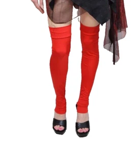Calentadores de Piernas Rojos Spandex Leggings Wetlook Rodilla Calcetines Juegos con disfraces Disfraz Sin Pies OS - Imagen 1 de 2