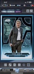 Topps Star Wars Digital Card Trader Black Galactic Files 2018 Han Solo Award - Picture 1 of 1