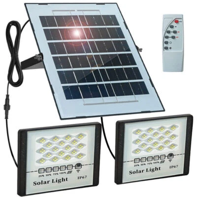 300W LED Solar Flood Lights Outdoor Street Light Dusk to Dawn Flood Wall Lamp - Image 1 of 4