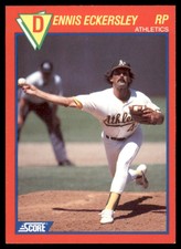 1989 Score Baseball's 100 Hottest Players Dennis Eckersley Oakland Athletics #16