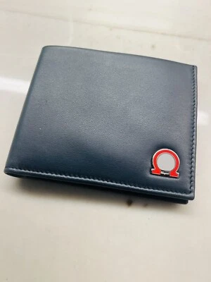 NUEVA Cartera de Cuero Azul Salvatore Ferragamo Foto 1 de 4