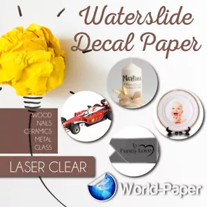Carta trasferimento decalcomania laser scivolo trasparente 8,5x11, 25sht MADE IN USA NO CHINA#1 - Foto 1 di 3
