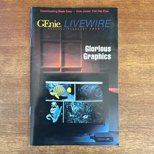 GEnie LiveWIRE Magazine 1993 Jan Feb Downloading Made Easy Dow Jones - Picture 1 of 3