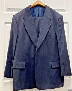 Traje de Colección Louis Roth 2 Piezas Azul Marino Rayas Para Hombre 34 x 30 Pantalón 42R Chaqueta - Imagen 1 de 10
