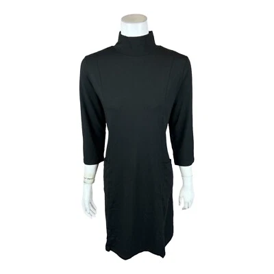 Платье-качели женское Isaac Mizrahi стандартных размеров с принтом и ложным вырезом смоляной черный большой размер - Изображение 1 из 2