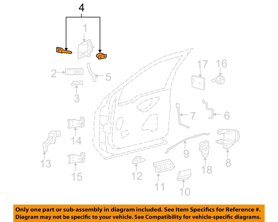 Cerradura de puerta delantera Ford OEM 96-17 Aerostar cilindro de bloqueo de hardware 7C3Z152190A Foto 1 de 1