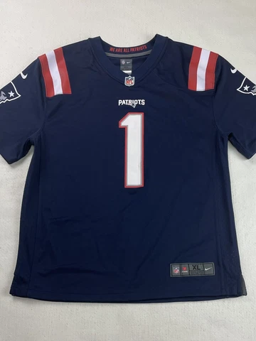 Nike NFL New England Patriots Cam Newton #1 Jersey Youth XL 18/20 Blue Cover