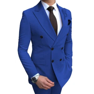 Wedding Party Dress Suit for Men Jacket Pants 2 Pieces Groom Blazer Trousers Sz - Picture 1 of 45