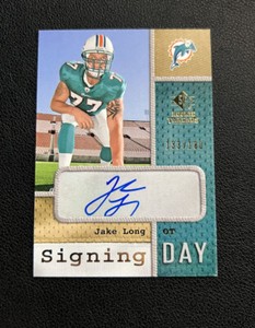 2008 SP Rookie Threads Signing Day /180 Jake Long #SD-JL Auto RC Dolphins