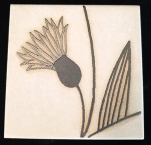 Imola Decorative Tile - Hand Decorated Special Piece Approx: 4" x 4" Flower 1 - Picture 1 of 3
