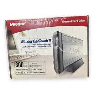 MAXTOR ONETOUCH II External Hard Drive 300 GB 7200 RPM Brand New Factory Sealed! - Picture 1 of 7