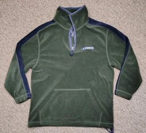 Pullover vintage ABERCROMBIE 1/4 zip pile uomo M verde manica lunga classico - Foto 1 di 8