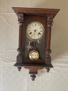Junghans  Vintage RA Pendulum Chiming  Wall Clock, Germany (c. 1910) With Key - Picture 1 of 23