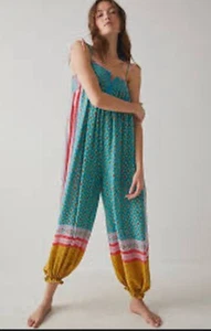 Free People Rule The World Maxi Romper Neon Blue No Size XS/S *READ* - Picture 1 of 7