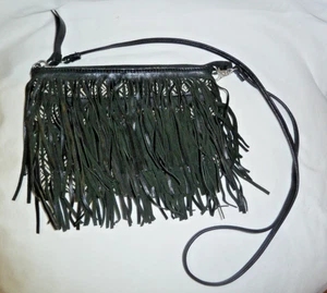 SAM EDELMAN KLEINE FRANSEN TASCHE ~ ~ SCHWARZES DIAMANT STOFF DESIGN ~ ~ 9" X 6,5" - Bild 1 von 6