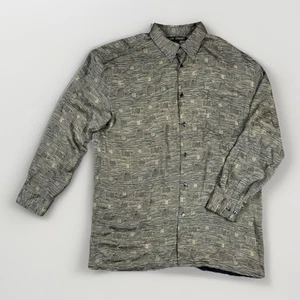Camisa De Colección Alan Stuart Para Hombre Talla XL Seda Rayas Abstracto Rave Años 70 80 - Imagen 1 de 10