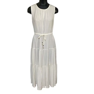 Calvin Klein Tiered Maxi Dress in Ivory Size 10 - Picture 1 of 7