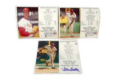 Baseball HoF Induction Day July 31 1994 Photo File Steven Norman Carlton Signed - Image 1 of 4