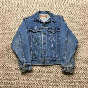 Vintage Levis Jacket Youth Size 18 Blue Denim Trucker Canada Made Jean Coat 90s - Picture 1 of 11