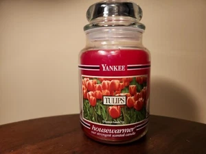 NEW Yankee Candle Tulips Red Floral Large 22 oz. Original Jar RARE - Picture 1 of 5