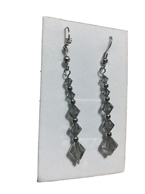 Brincos de cristal swarovski fumaça feitos na Itália - Imagem 1 de 4