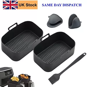 5Pcs Silicone Air Fryer Liner Set for Ninja AF300/400UK and 7.6L-9.5L Air Fryers - Picture 1 of 7
