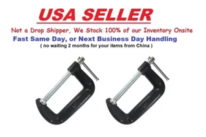 2-Pack 4" Industrial C-Clamps - Heavy Duty Cast Iron - Great for Woodworking - Picture 1 of 5