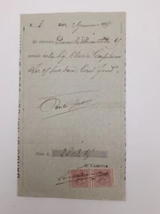 Provisional receipt no.3 di Lire 2803.69 Banco di Naples headquarters of Bari year 1899 - Picture 1 of 1