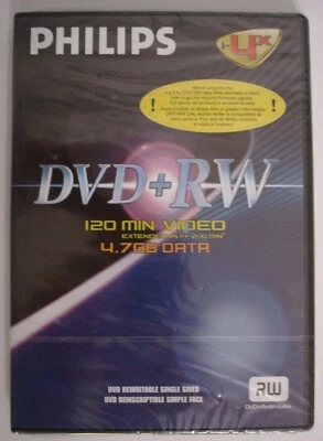 Philips DVD+RW Rewritable Blank Disc 4.7GB - Brand New & Sealed (086) - Image 1 of 2