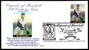 2000 Walter Johnson FDC Legends of Baseball All Century Team RVD Cachet - Picture 1 of 2