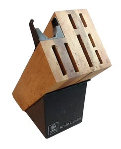 General Electric Knife Center Wood Knife Holder Only On Plastic Base - Picture 1 of 14